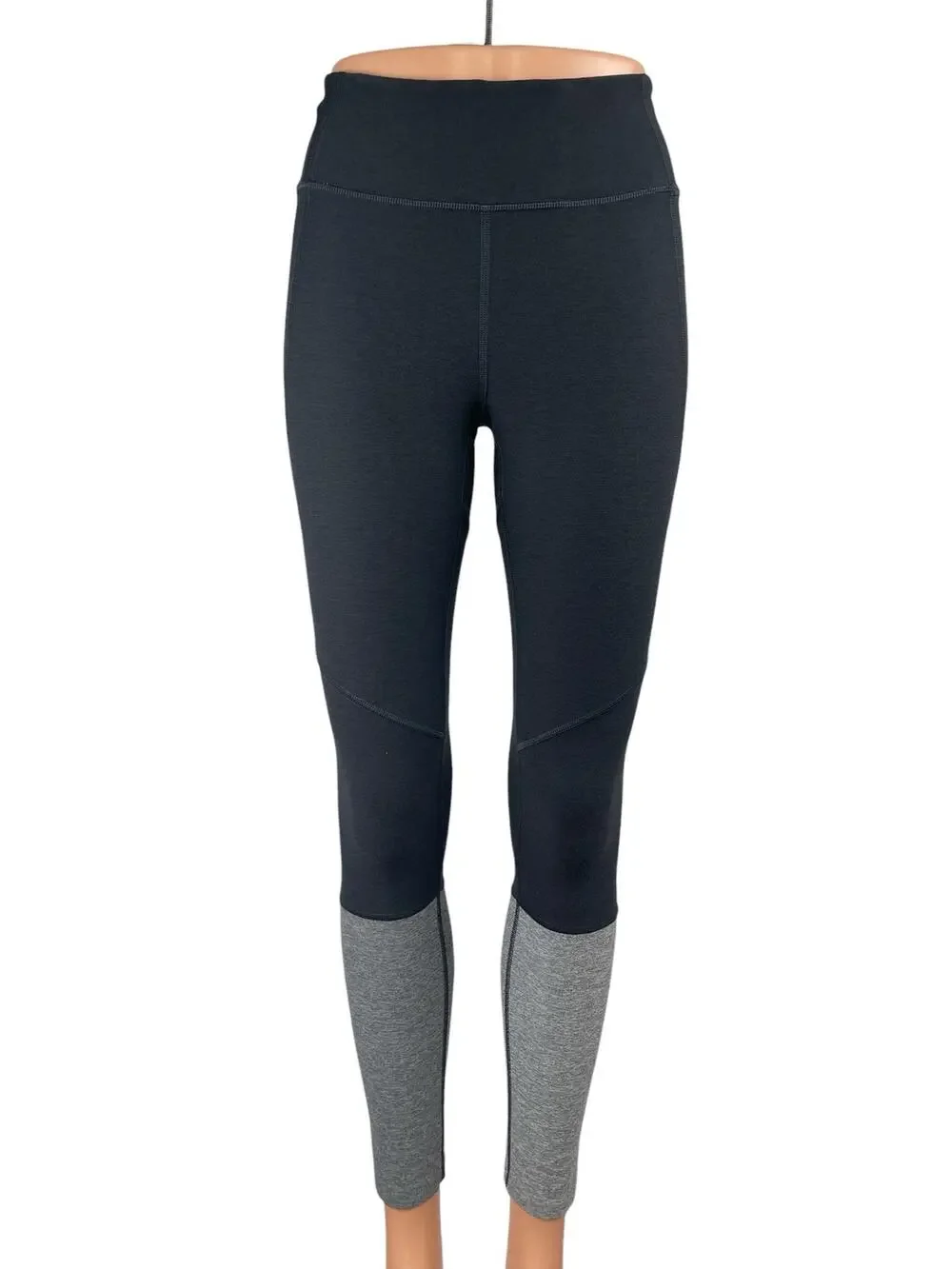 Outdoor Voices Black Gray Mid Rise Skinny Activewear Yoga Leggings Pants Size S